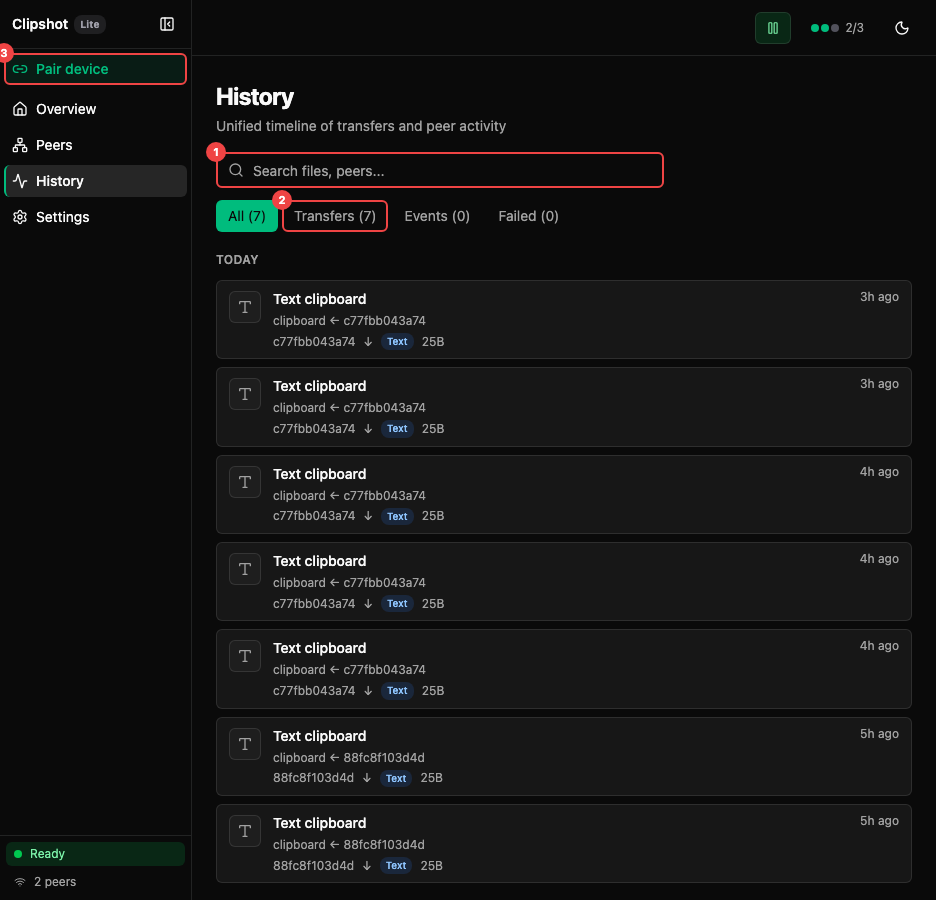 History page annotated