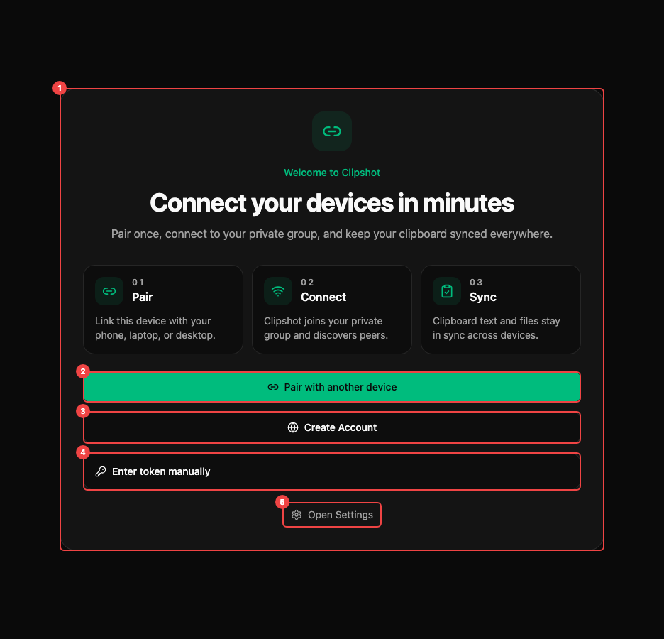 Welcome Screen annotated